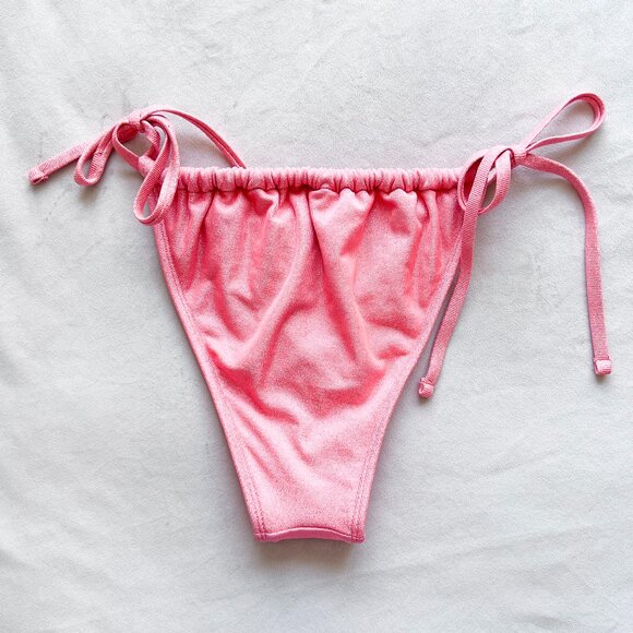Wild Fable Shimmery Pink High Leg Side-Tie Bikini Bottom - Picture 3 of 4